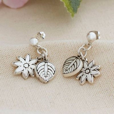 Primary image for Spring-Themed Sterling Silver Dangle Earrings from Mexico Spring Swing