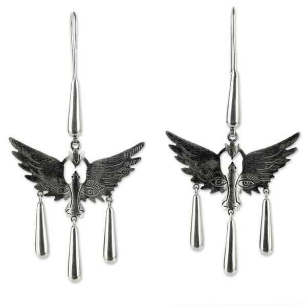 Alternate image for Surreal Sterling Silver Earrings Artisan Crafted Jewelry Paloma