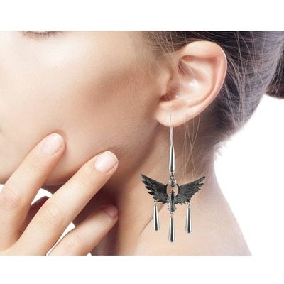 Alternate image for Surreal Sterling Silver Earrings Artisan Crafted Jewelry Paloma