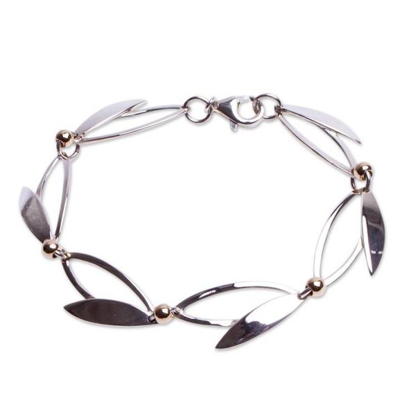 Alternate image for 14k Gold-Accented Sterling Silver Charm Bracelet from Mexico Silver Blades