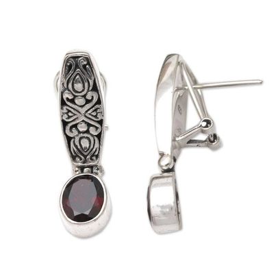 Alternate image for Garnet and Silver Drop Earrings Pura Dalem