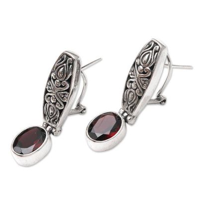 Alternate image for Garnet and Silver Drop Earrings Pura Dalem