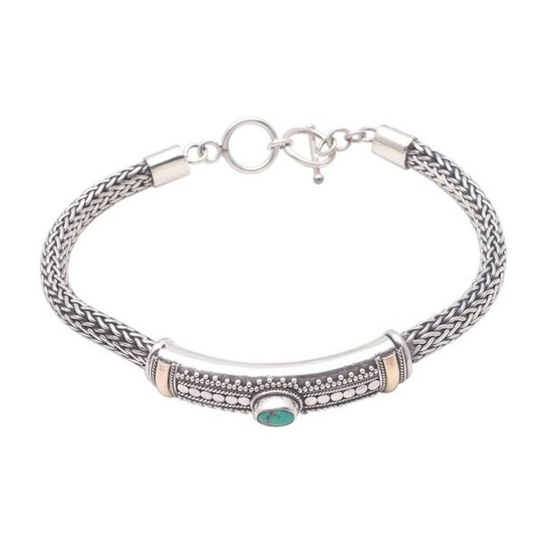 Alternate image for Gold Accented Natural Turquoise Pendant Bracelet from Bali Center of Hope