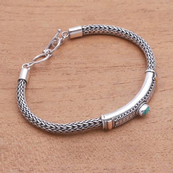 Alternate image for Gold Accented Natural Turquoise Pendant Bracelet from Bali Center of Hope