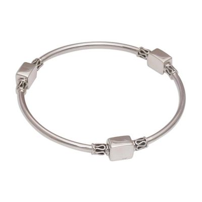 Primary image for Sterling Silver Square Shape Bangle Bracelet from Bali Square Reflection