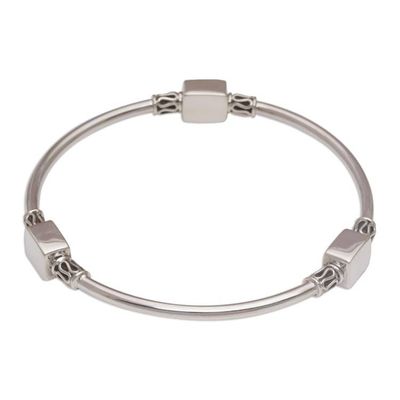 Alternate image for Sterling Silver Square Shape Bangle Bracelet from Bali Square Reflection