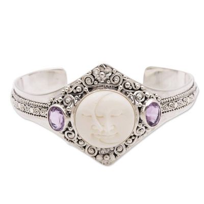 Alternate image for Artisan Crafted Amethyst Cuff Bracelet from Bali Stellar Embrace