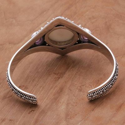 Alternate image for Artisan Crafted Amethyst Cuff Bracelet from Bali Stellar Embrace