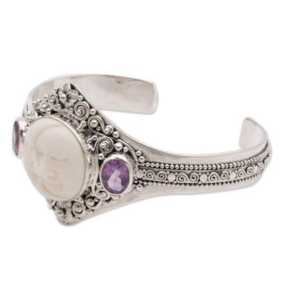 Alternate image for Artisan Crafted Amethyst Cuff Bracelet from Bali Stellar Embrace