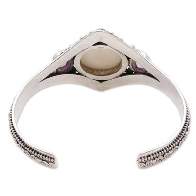 Alternate image for Artisan Crafted Amethyst Cuff Bracelet from Bali Stellar Embrace