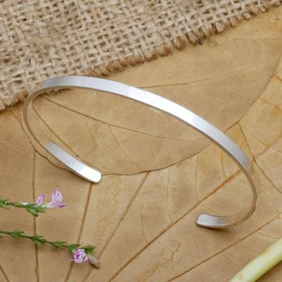 Alternate image for Modern Sterling Silver Cuff Bracelet in a High Polish Finish Yourself