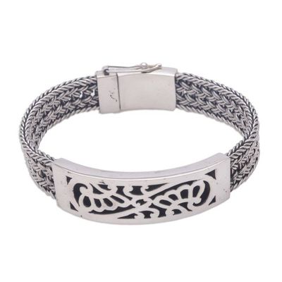 Alternate image for Floral Sterling Silver Wristband Bracelet Crown of Petals