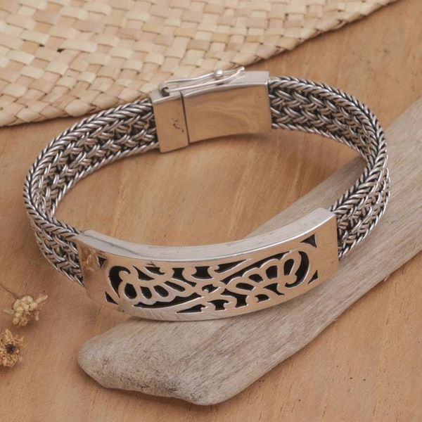 Alternate image for Floral Sterling Silver Wristband Bracelet Crown of Petals