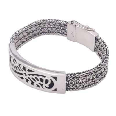 Alternate image for Floral Sterling Silver Wristband Bracelet Crown of Petals