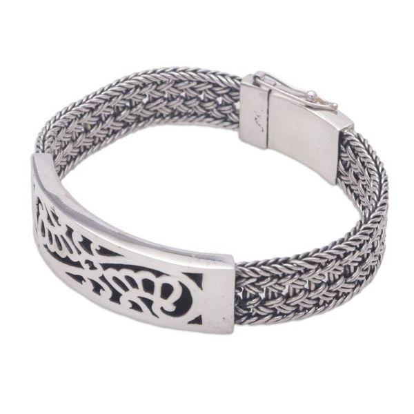 Alternate image for Floral Sterling Silver Wristband Bracelet Crown of Petals