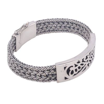 Alternate image for Floral Sterling Silver Wristband Bracelet Crown of Petals