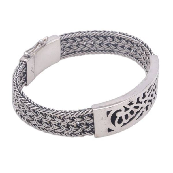 Alternate image for Floral Sterling Silver Wristband Bracelet Crown of Petals