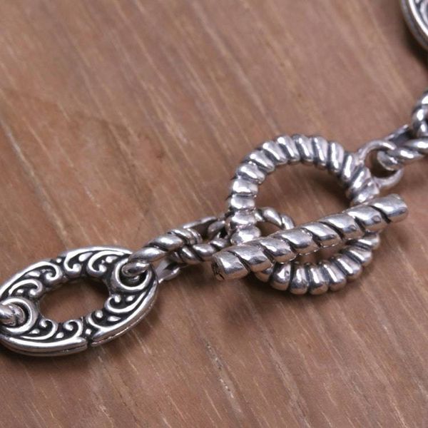 Alternate image for Unique Sterling Silver Link Bracelet Fern Forest