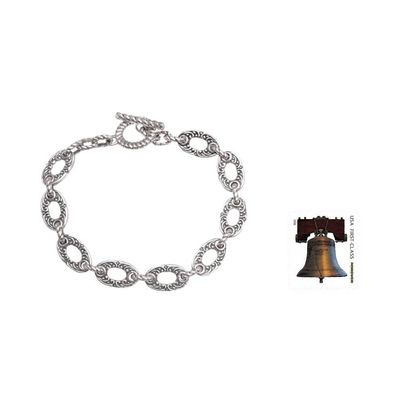 Alternate image for Unique Sterling Silver Link Bracelet Fern Forest