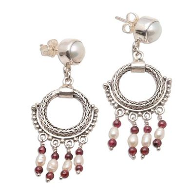 Alternate image for Sterling Silver and Pearl Chandelier Earrings Mutual Harmony