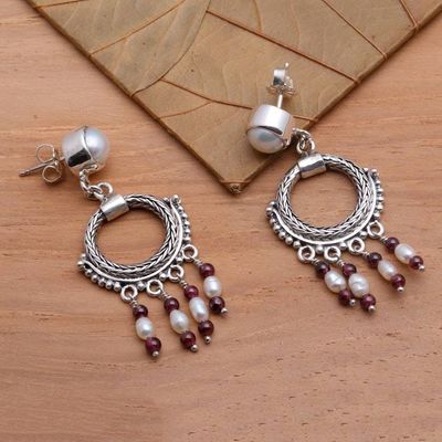 Alternate image for Sterling Silver and Pearl Chandelier Earrings Mutual Harmony