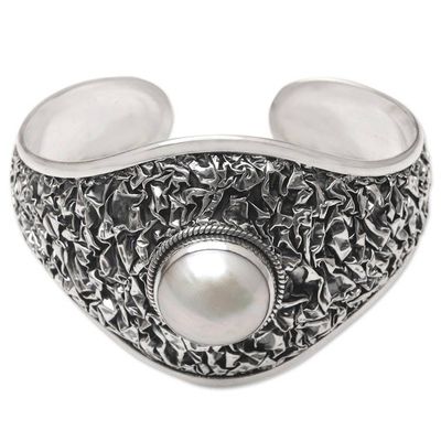 Alternate image for Cultured Pearl and Sterling Silver Cuff Bracelet Overflow of Love