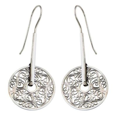 Alternate image for Hand Crafted Sterling Silver Drop Earrings Cosmic Garden
