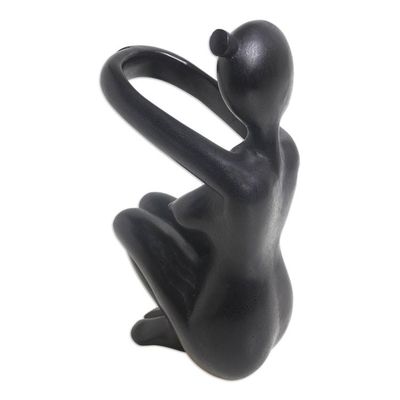 Alternate image for Black Suar Wood Wine Holder from Bali Warm Hug