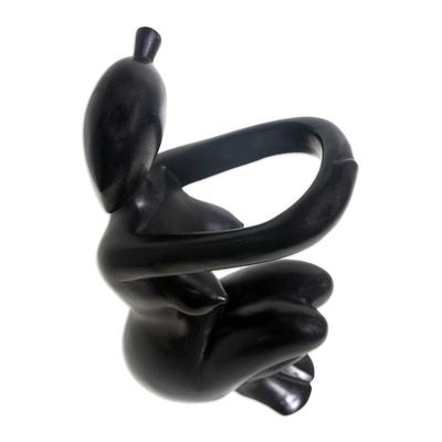 Alternate image for Black Suar Wood Wine Holder from Bali Warm Hug