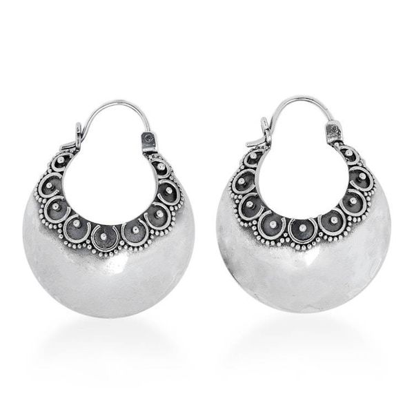 Alternate image for Sterling Silver Hoop Earrings from Bali Song of Light