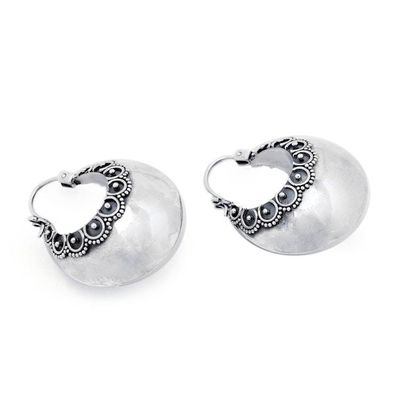 Alternate image for Sterling Silver Hoop Earrings from Bali Song of Light