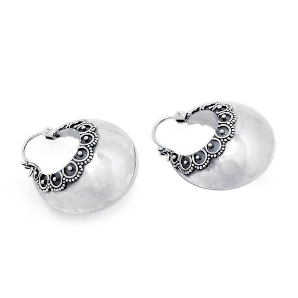 Alternate image for Sterling Silver Hoop Earrings from Bali Song of Light