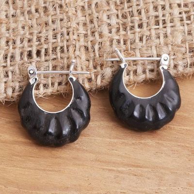 Alternate image for Sterling silver hoop earrings Cocoon