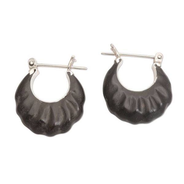 Alternate image for Sterling silver hoop earrings Cocoon