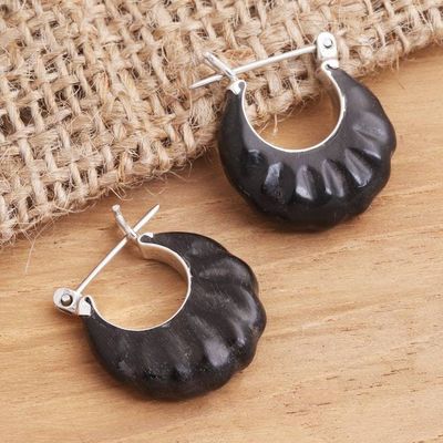 Alternate image for Sterling silver hoop earrings Cocoon