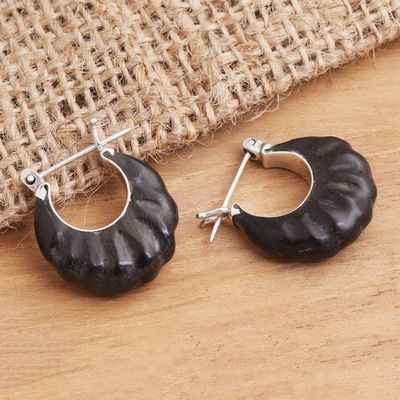 Alternate image for Sterling silver hoop earrings Cocoon