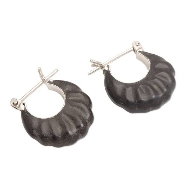 Alternate image for Sterling silver hoop earrings Cocoon