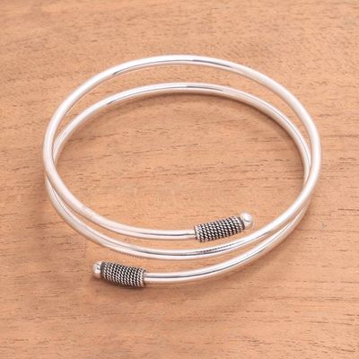 Alternate image for Sterling Silver Wrap Bracelet Crafted in Java Delightful Wrap