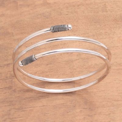 Alternate image for Sterling Silver Wrap Bracelet Crafted in Java Delightful Wrap
