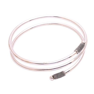 Alternate image for Sterling Silver Wrap Bracelet Crafted in Java Delightful Wrap