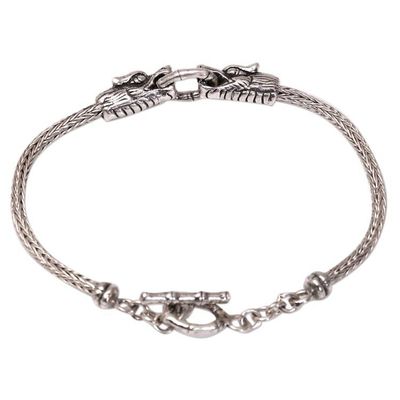 Primary image for Mens Sterling Silver Dragon Pendant Bracelet from Bali Spiritual Dragon