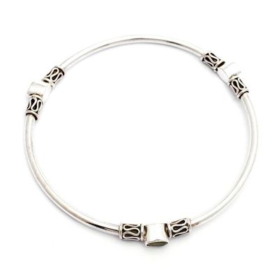 Primary image for Peridot and Silver 925 Bangle Bracelet large Harmony of Three