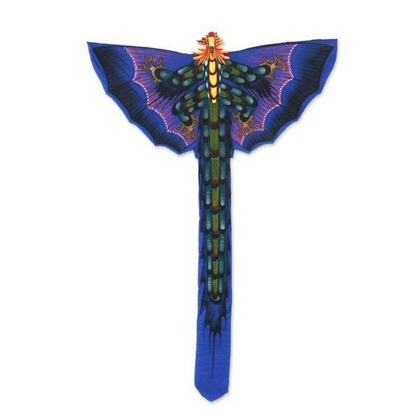 Alternate image for Hand Painted Nylon Blue Balinese Dragon Kite Blue Night Dragon