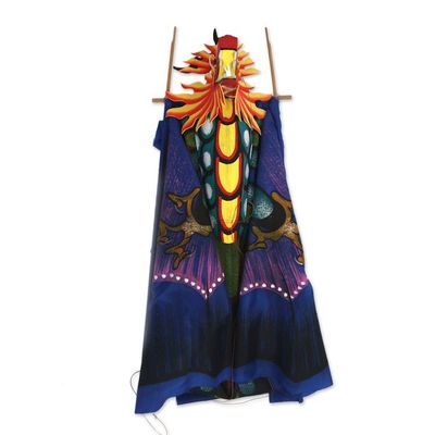 Alternate image for Hand Painted Nylon Blue Balinese Dragon Kite Blue Night Dragon