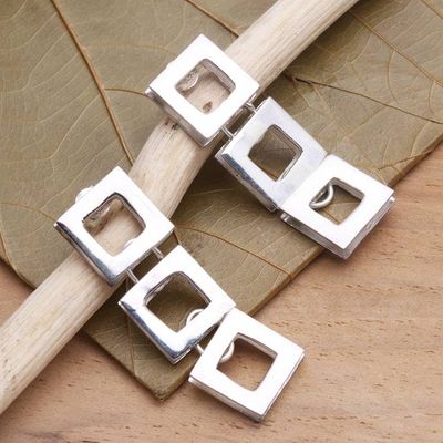 Primary image for Modern Sterling Silver Drop Earrings Fair Square