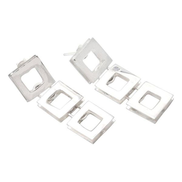 Alternate image for Modern Sterling Silver Drop Earrings Fair Square
