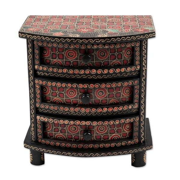Alternate image for Kawung Motif Handcrafted Wood Batik Jewelry Box Kawung Secrets