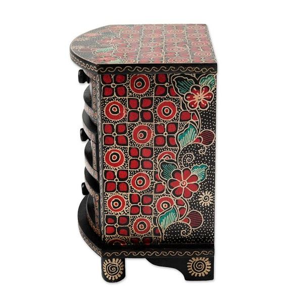 Alternate image for Kawung Motif Handcrafted Wood Batik Jewelry Box Kawung Secrets