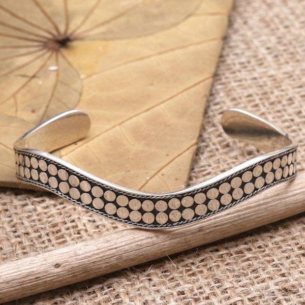 Alternate image for Hand Crafted Sterling Silver Cuff Bracelet Easy Peasy