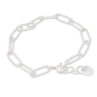 Alternate image for High-Polished Modern Rope Sterling Silver Charm Bracelet United Luck  Ropes